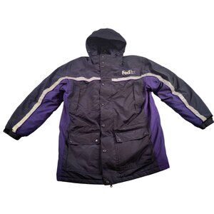 Fedex Stan Herman Primaloft Insulated Quilt Lined Hooded Parka Jacket